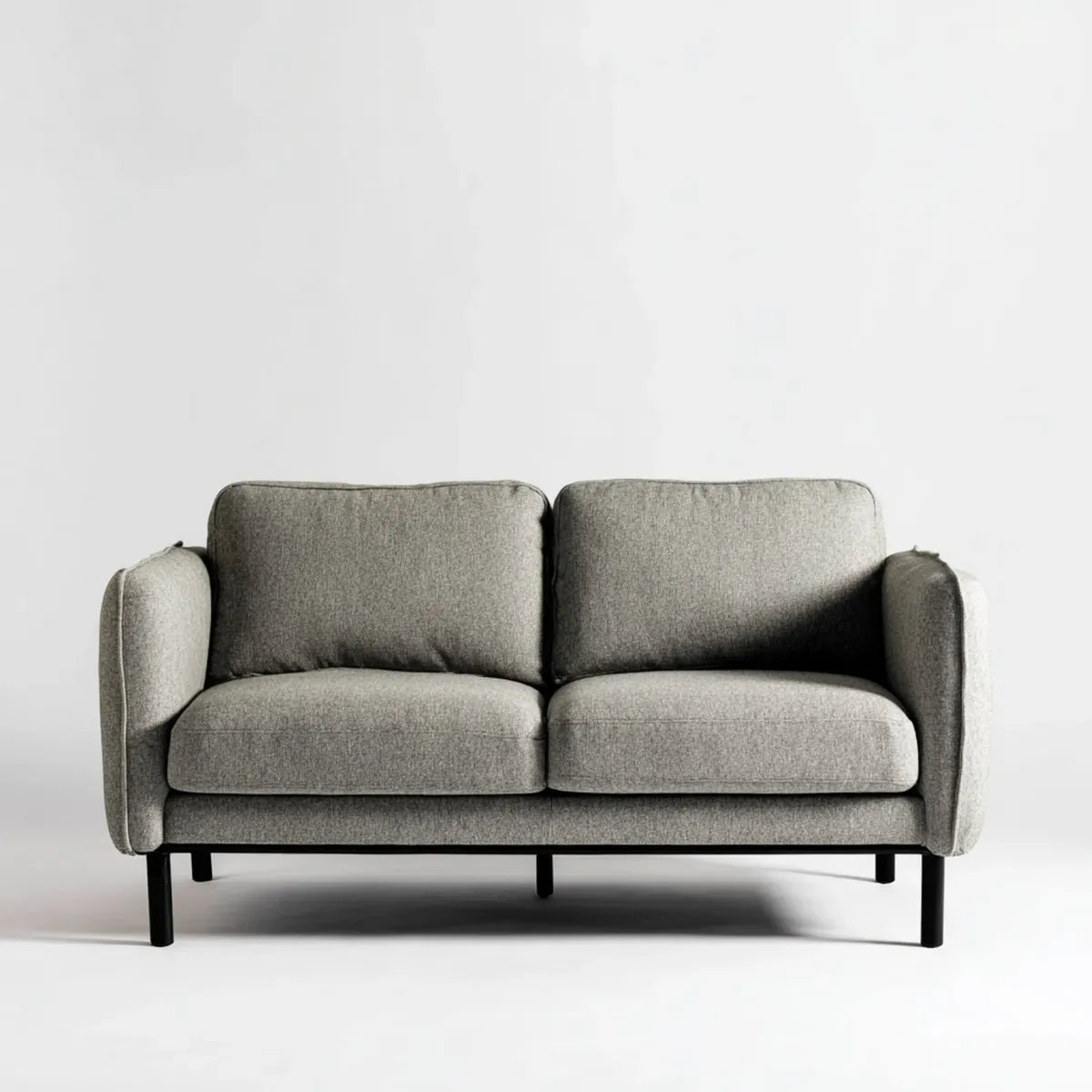 Canapé 2 places gris 160 x 85 x 82 cm en polyester forme droite