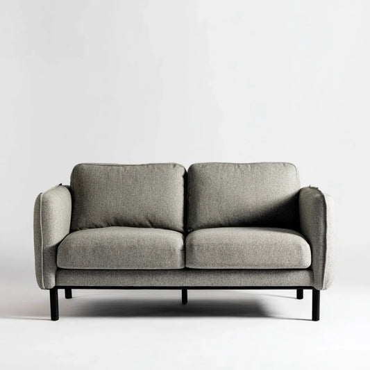 Canapé 2 places gris 160 x 85 x 82 cm en polyester forme droite